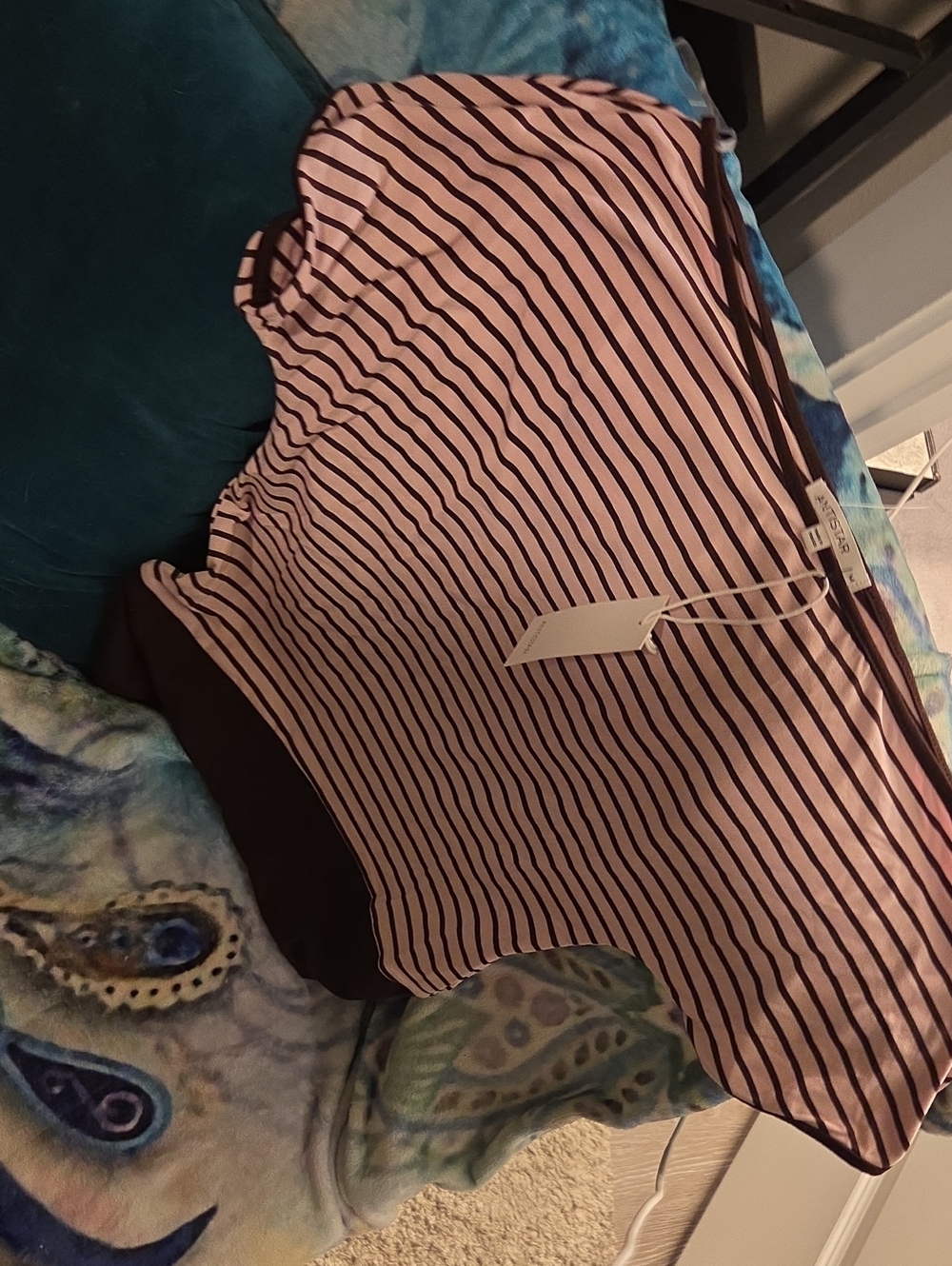 Anistar Striped Pink and Brown Women’s Top NwT Med